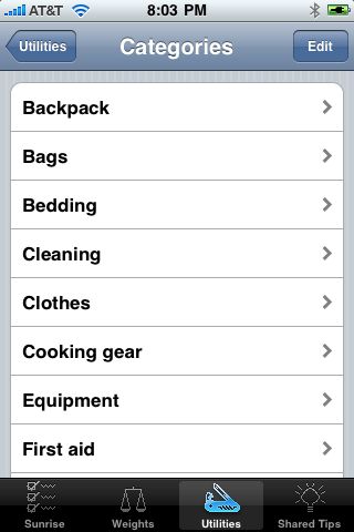Backpacker Checklist App
